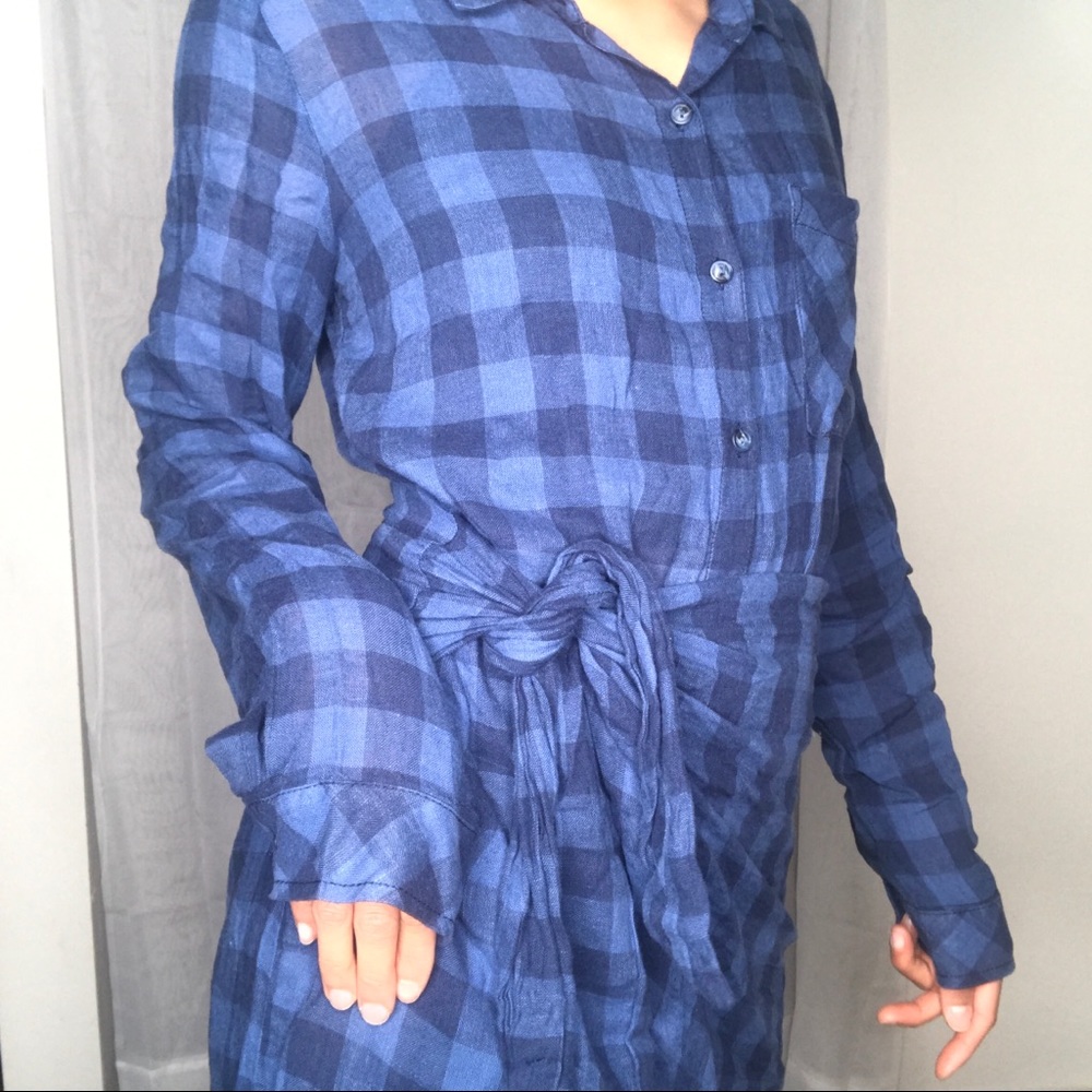 SOLD Sanctuary plaid wrap tie dress sz s - Picture 3 of 9